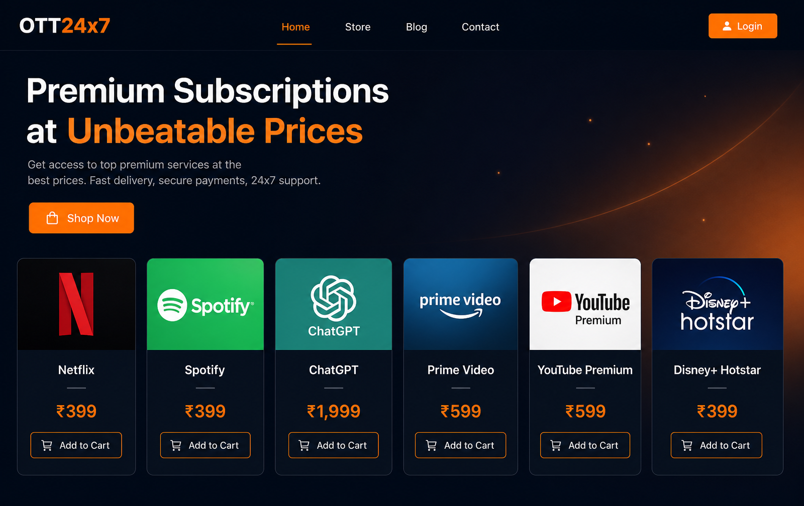 OTT24x7 website